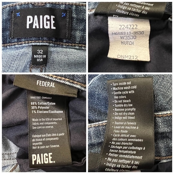Paige Federal Hutch Jeans men’s size 32 - Picture 7 of 9